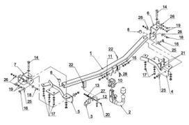 auto kabliai - Kablys Kia Carnival II (2006-2014) nuimamas su spyna - 2 nuotrauka