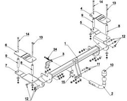 auto kabliai - Kablys Opel Signum (2003-2008) fiksuotas - 2 nuotrauka
