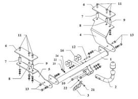 auto kabliai - Kablys Kia Rio I (1999-2005) fiksuotas - 2 nuotrauka