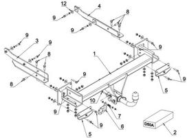 auto kabliai - Kablys Mercedes M Class W166 (2012-2015) nuimamas be spynos - 2 nuotrauka