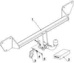 auto kabliai - Kablys Mini Countryman R60 2x4 (2010-2016) nuimamas be spynos - 2 nuotrauka