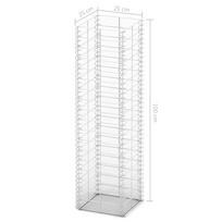 Gabionų rinkinys, 3 vnt., cinkuota viela, 25 x 25 x 100 cm