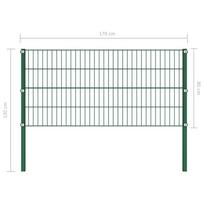 Tvoros segmentai su stulpais, žalios spalvos, 1,7x0,8m, geležis