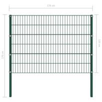 Tvoros segmentai su stulpais, žalios spalvos, 1,7x1,2m, geležis