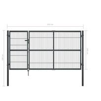 Sodo vartai su stulpais, antracito sp., 350x140 cm, plienas