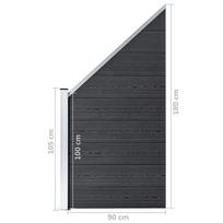 Tvoros plokštė, pilkos spalvos, 90x(100-180)cm, wpc