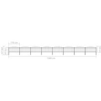 Sodo tvora su iečių viršug., juoda, (1,25-1,5)x13,6m, plienas