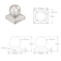 Stulpų dangteliai, 6vnt., 91x91mm, galvanizuotas metalas