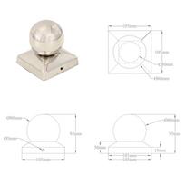 Stulpų dangteliai, 6vnt., 101x101mm, nerūdijantis plienas