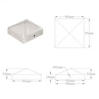 Tvoros stulpų dangteliai, 6vnt., 91x91mm, galvanizuotas metalas