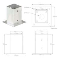 Stulpų pagrindai, 4vnt., galvanizuotas metalas, 91mm