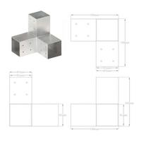 Stulpų sujungimai, 4vnt., 81x81mm, metalas, y formos