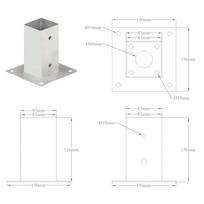 Stulpų pagrindai, 4vnt., galvanizuotas metalas, 81mm