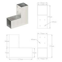 Stulpo sujungimas, 71x71mm, galvanizuotas metalas, l formos