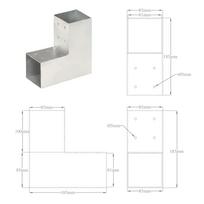 Stulpo sujungimas, 81x81mm, galvanizuotas metalas, l formos