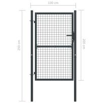 Tinkliniai sodo vartai, pilki, 100x250cm, galvanizuotas plienas
