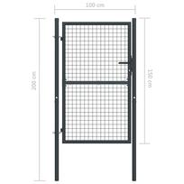 Tinkliniai sodo vartai, pilki, 100x200cm, galvanizuotas plienas