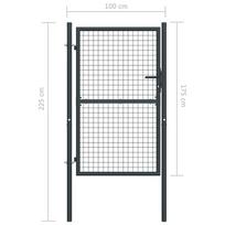 Tinkliniai sodo vartai, pilki, 100x225cm, galvanizuotas plienas