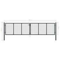 Tinkliniai sodo vartai, pilki, 400x125cm, galvanizuotas plienas