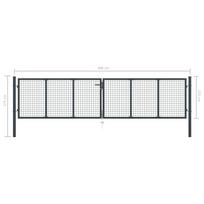 Tinkliniai sodo vartai, pilki, 400x175cm, galvanizuotas plienas