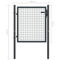 Tinkliniai sodo vartai, pilki, 100x175cm, galvanizuotas plienas