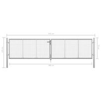 Sodo vartai, sidabrinės sp., 415x125cm, galvanizuotas plienas