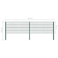 Tvoros segmentai su stulpais, žalios sp., 3,4x0,8m, geležis
