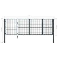 Sodo vartai su stulpais, antracito sp., 350x100 cm, plienas