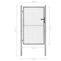 Sodo vartai, sidabrinės sp., 105x175cm, galvanizuotas plienas