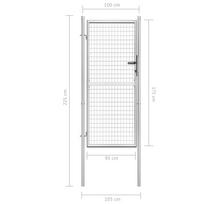 Sodo vartai, sidabrinės sp., 105x225cm, galvanizuotas plienas