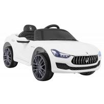 elektromobilis vaikiska masina - Vaikiškas elektromobilis  Maserati Ghibli  Baltas - 5 nuotrauka