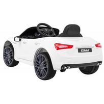 elektromobilis vaikiska masina - Vaikiškas elektromobilis  Maserati Ghibli  Baltas - 9 nuotrauka
