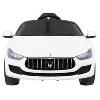 elektromobilis vaikiska masina - Vaikiškas elektromobilis  Maserati Ghibli  Baltas - 12 nuotrauka