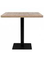80x80 stalas - Bistro staliukas, MDF ir plienas, kvadratinis, 80x80x75cm, ąžuolo sp. - 2 nuotrauka