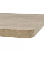 80x80 stalas - Bistro staliukas, MDF ir plienas, kvadratinis, 80x80x75cm, ąžuolo sp. - 3 nuotrauka