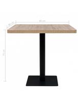 80x80 stalas - Bistro staliukas, MDF ir plienas, kvadratinis, 80x80x75cm, ąžuolo sp. - 6 nuotrauka