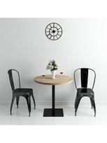 bistro staliukas - Bistro staliukas, MDF ir plienas, apvalus, 80x75cm, ąžuolo sp. - 2 nuotrauka