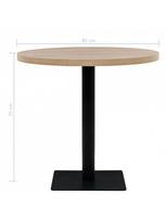 bistro staliukas - Bistro staliukas, MDF ir plienas, apvalus, 80x75cm, ąžuolo sp. - 6 nuotrauka