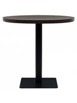 apvalus valgomojo stalas rudas - Bistro staliukas, MDF ir plienas, apvalus, 80x75cm, tamsus uosis - 2 nuotrauka
