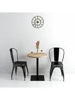 apvalus baro staliukai - Bistro staliukas, MDF ir plienas, apvalus, 60x75cm, ąžuolo sp. - 1 nuotrauka