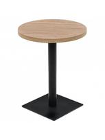 apvalus baro staliukai - Bistro staliukas, MDF ir plienas, apvalus, 60x75cm, ąžuolo sp. - 2 nuotrauka