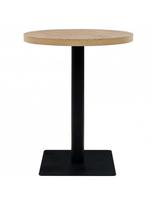 apvalus baro staliukai - Bistro staliukas, MDF ir plienas, apvalus, 60x75cm, ąžuolo sp. - 3 nuotrauka