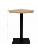 apvalus baro staliukai - Bistro staliukas, MDF ir plienas, apvalus, 60x75cm, ąžuolo sp. - 4 nuotrauka