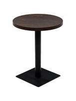 Bistro staliukas, MDF ir plienas, apvalus, 60x75cm, tamsus uosis