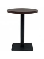 apvalus valgomojo stalas rudas - Bistro staliukas, MDF ir plienas, apvalus, 60x75cm, tamsus uosis - 2 nuotrauka