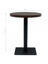 apvalus valgomojo stalas rudas - Bistro staliukas, MDF ir plienas, apvalus, 60x75cm, tamsus uosis - 6 nuotrauka