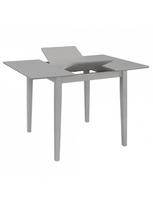 valgomojo pilkas stalas - Išskleidžiamas valgomojo stalas, pilkas, (80x120)x80x74 cm, MDF - 2 nuotrauka