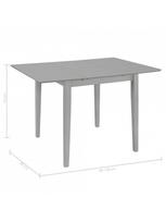valgomojo pilkas stalas - Išskleidžiamas valgomojo stalas, pilkas, (80x120)x80x74 cm, MDF - 6 nuotrauka