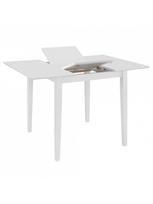 pigu lt valgomojo stalai - Išskleidžiamas valgomojo stalas, baltas, (80x120)x80x74 cm, MDF - 2 nuotrauka