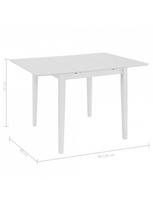 pigu lt valgomojo stalai - Išskleidžiamas valgomojo stalas, baltas, (80x120)x80x74 cm, MDF - 6 nuotrauka